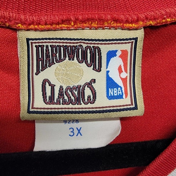 VTG Majestic Atlanta Hawks Hardwood Classics Shooting Jersey Shirt 3XL NBA Red - Picture 2 of 15